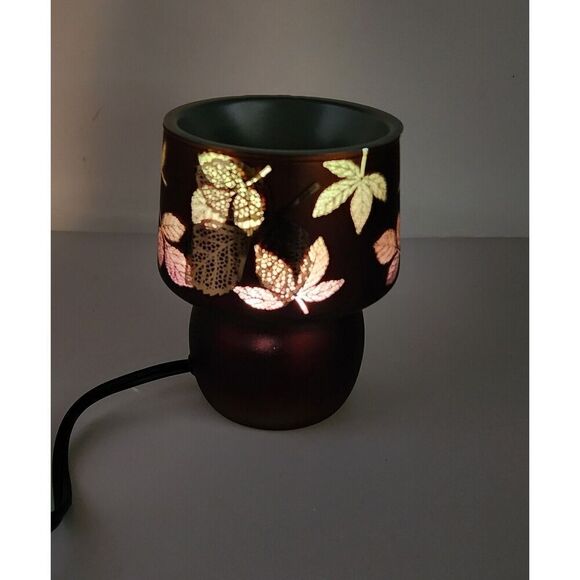 Yankee Candle AMBER LEAVES Warmer/Large Candle Amber Shade Topper - Picture 8 of 10